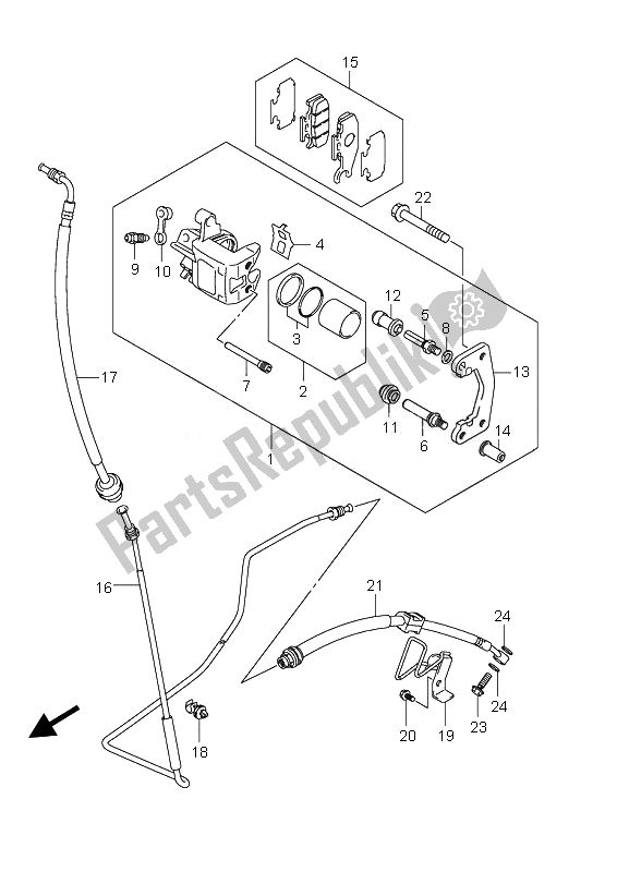 Tutte le parti per il Pinza Posteriore del Suzuki UX 125 Sixteen 2010