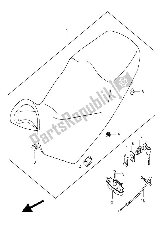 All parts for the Seat of the Suzuki DL 1000 V Strom 2005