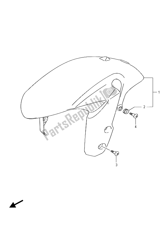 Tutte le parti per il Parafango Anteriore (gsx-r600) del Suzuki GSX R 600 2015