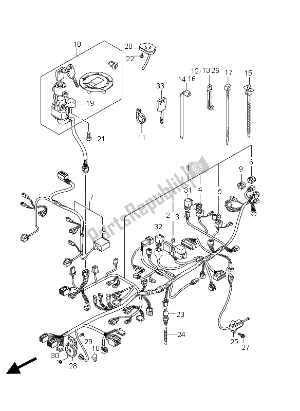 Toutes les pièces pour le Faisceau De Câblage du Suzuki DL 650A V Strom 2012