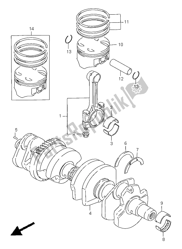 Toutes les pièces pour le Vilebrequin du Suzuki GSF 1200 Nssa Bandit 1997