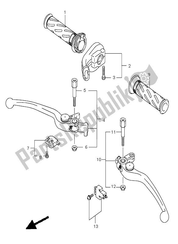 Todas las partes para Palanca De La Manija de Suzuki DL 1000 V Strom 2003