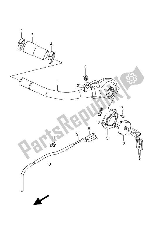 All parts for the Fuel Inlet (an650 E19) of the Suzuki AN 650A Burgman Executive 2011