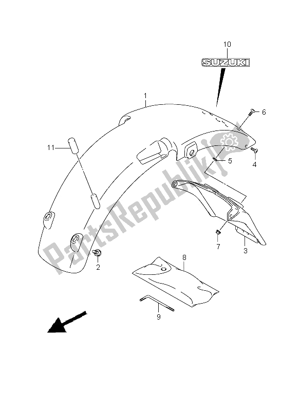 All parts for the Rear Fender of the Suzuki RV 125 Vanvan 2008