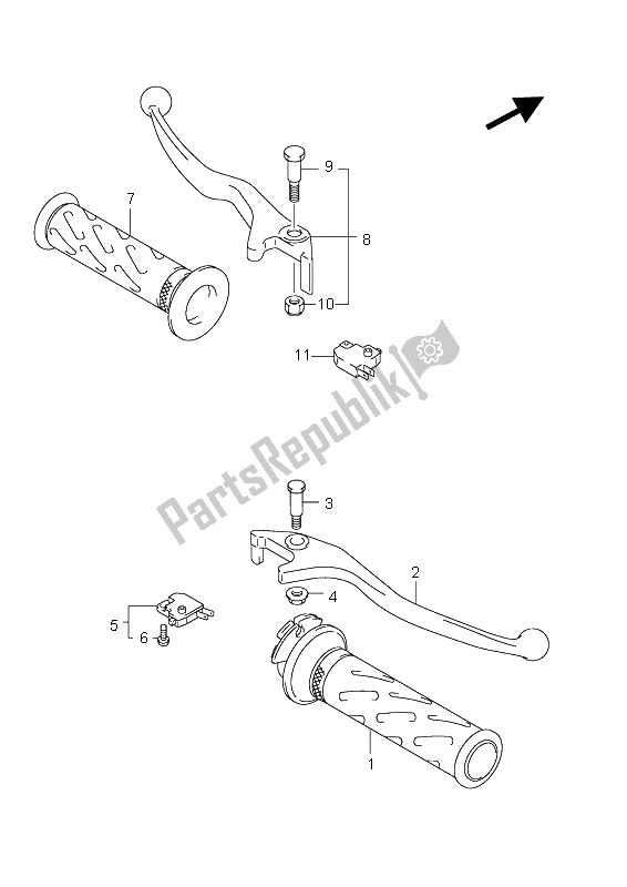 Todas las partes para Palanca De La Manija de Suzuki UH 125 Burgman 2008