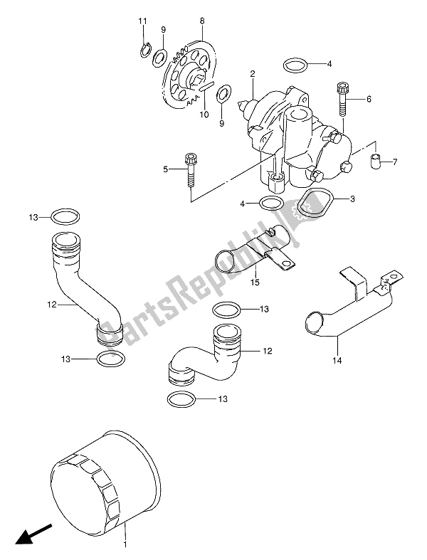 Alle onderdelen voor de Oliepomp van de Suzuki GSX 600 FUU2 1994