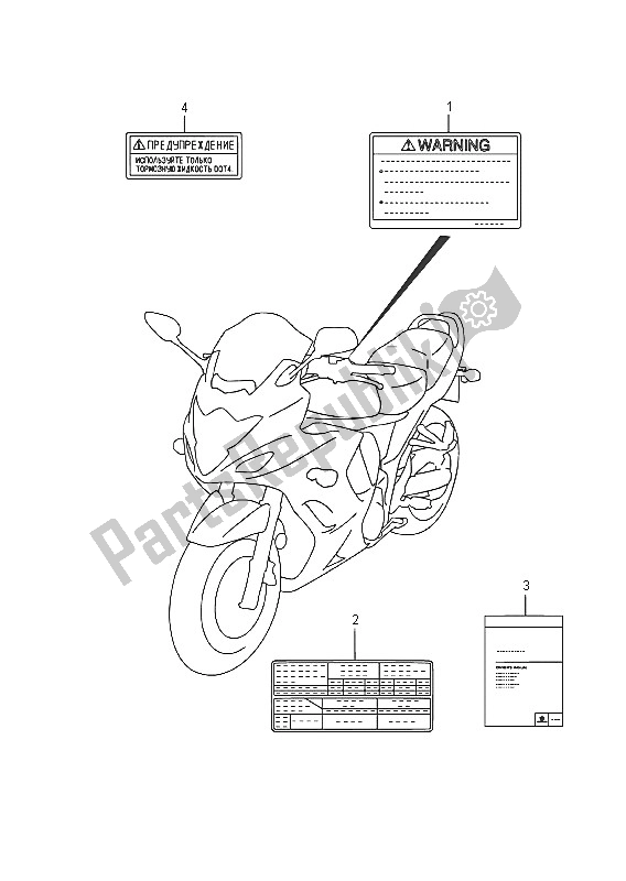 Tutte le parti per il Etichetta del Suzuki GSX 1250 FA 2016