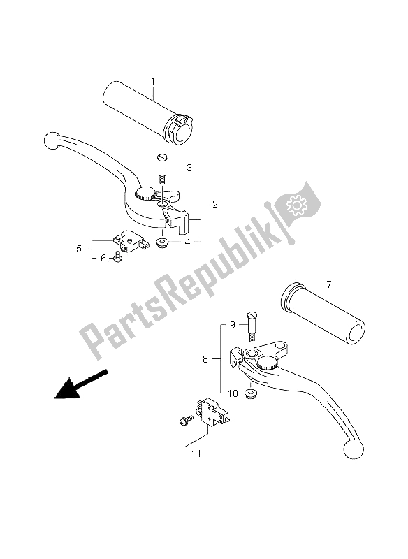 All parts for the Handle Lever of the Suzuki VL 1500 Intruder LC 2008