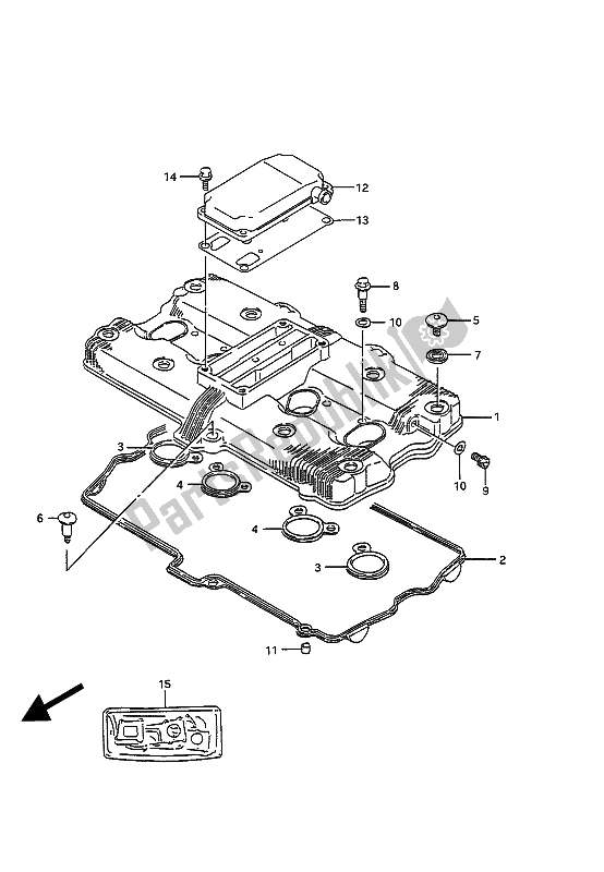 Todas las partes para Cubierta De Tapa De Cilindro de Suzuki GSX 1100G 1993