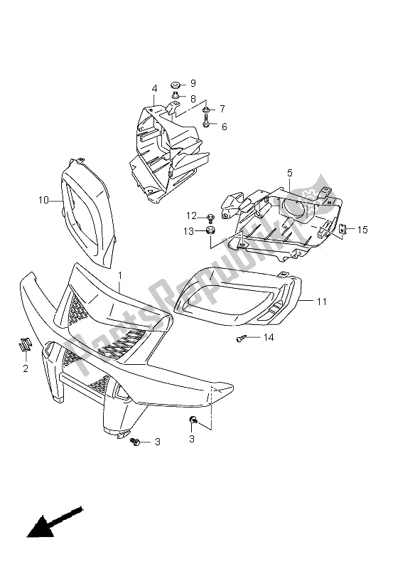 Wszystkie części do Przednia Kratka Suzuki LT A 750 XPZ Kingquad AXI 4X4 2010