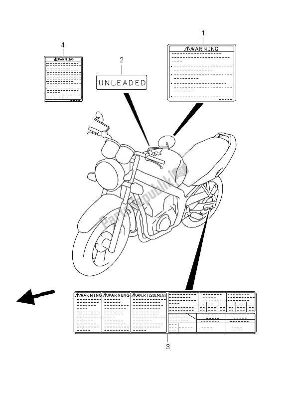 Alle onderdelen voor de Etiket van de Suzuki GS 500 EF 2007