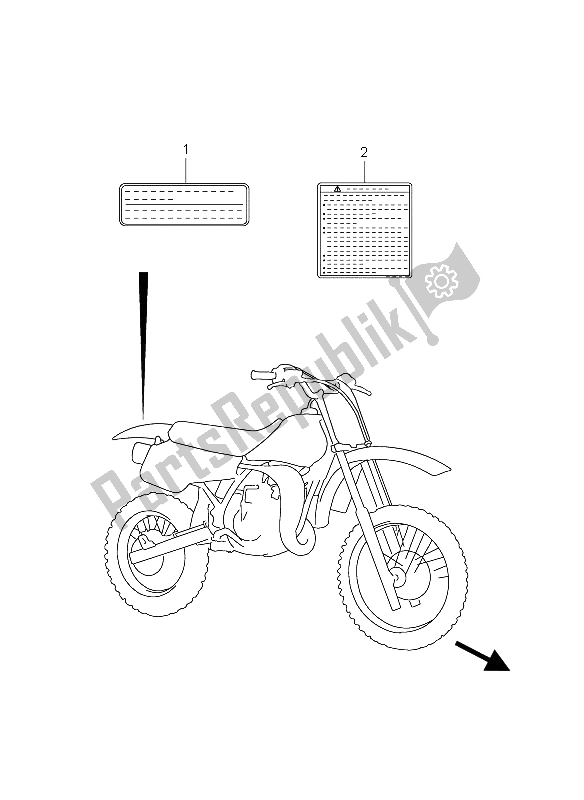 All parts for the Label of the Suzuki RM 85 SW LW 2012