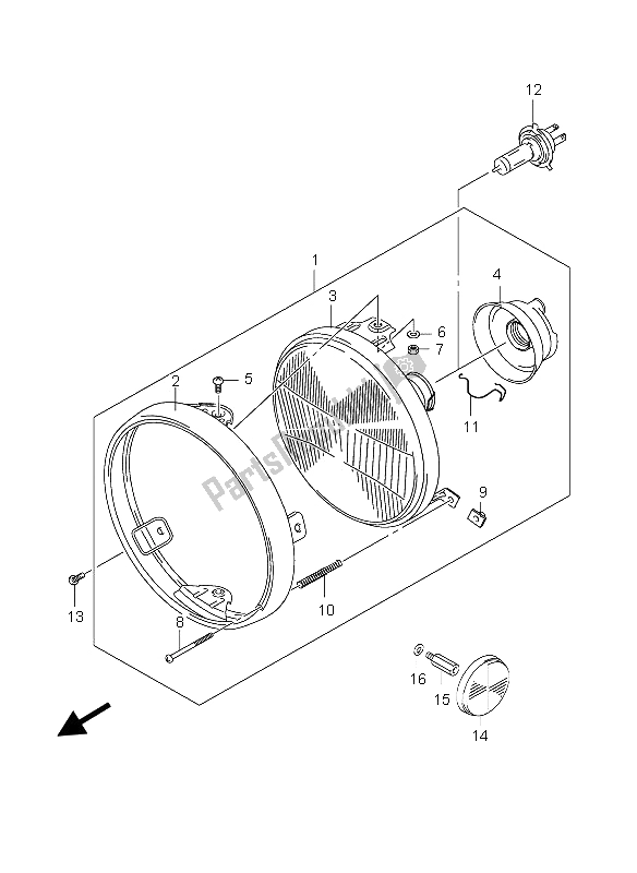 Alle onderdelen voor de Koplamp (gs500 P24) van de Suzuki GS 500 EF 2006