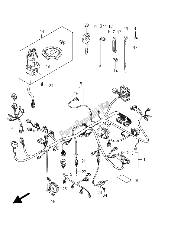 Toutes les pièces pour le Faisceau De Câbles (gsf1250sa E21) du Suzuki GSF 1250 SA Bandit 2012