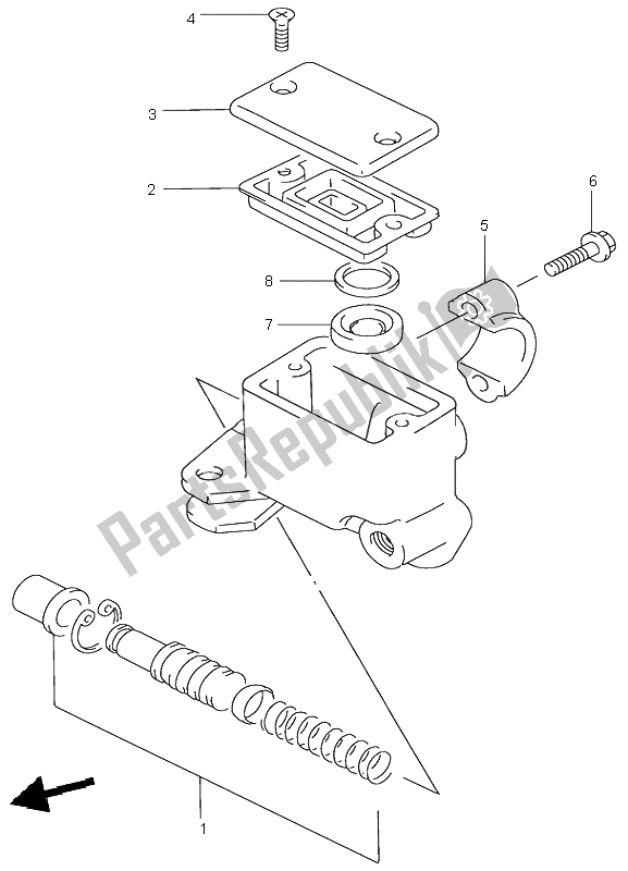 Wszystkie części do Przedni Cylinder G?ówny Suzuki LT A 500F Quadmaster 2000