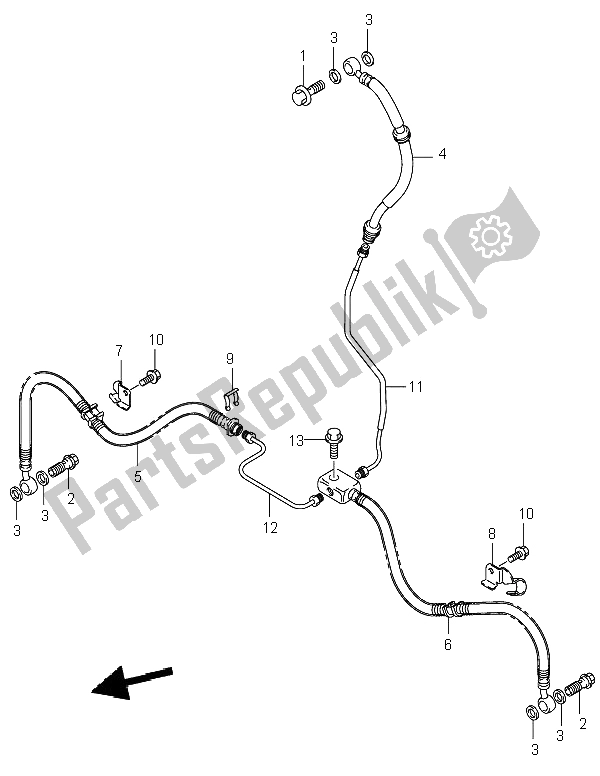 Todas las partes para Manguera De Freno Delantero de Suzuki LT A 500F Vinson 4X4 2002