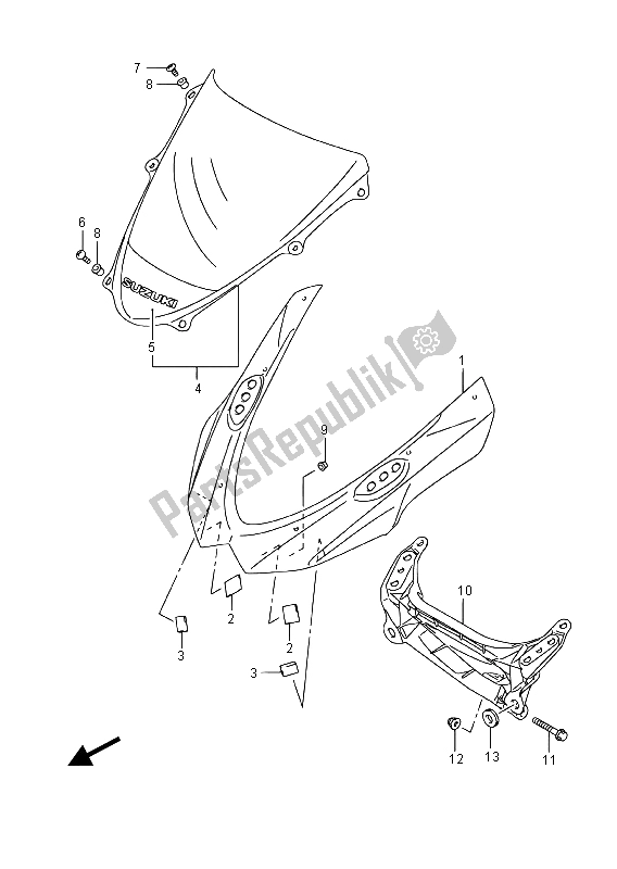 All parts for the Cowling Body of the Suzuki GSX R 1000A 2015