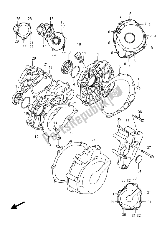 Tutte le parti per il Coperchio Del Carter del Suzuki GSR 750A 2015