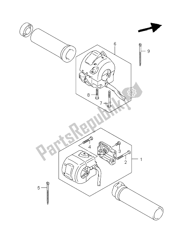 Todas as partes de Interruptor De Manivela (vzr1800n-nu2) do Suzuki VZR 1800 Rnzr2 M Intruder 2008