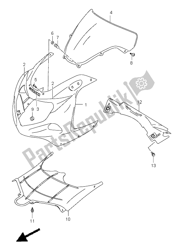 All parts for the Cowling Body (gsx-r600) of the Suzuki GSX R 600Z 2003