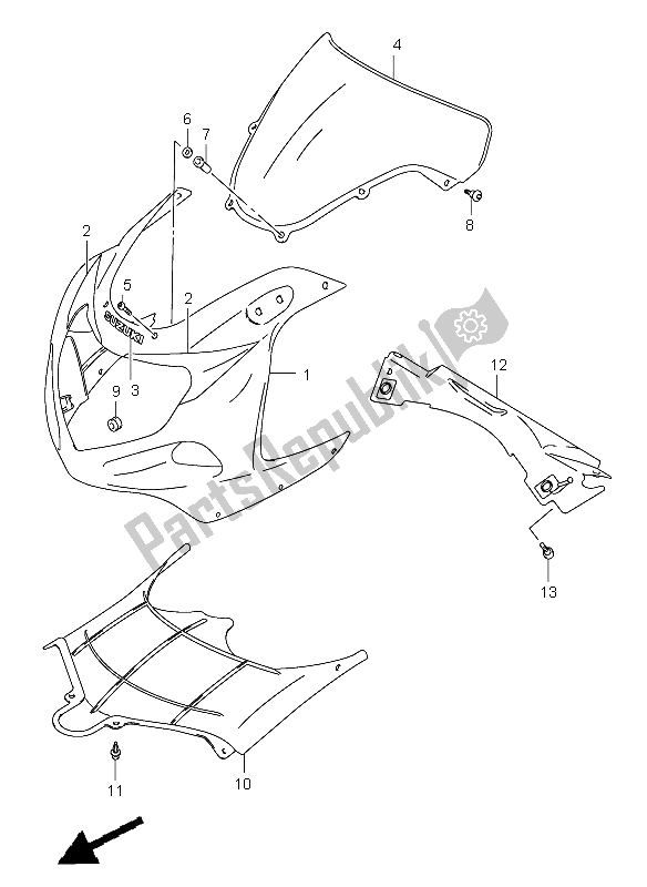 All parts for the Cowling Body (gsx-r600) of the Suzuki GSX R 600Z 2003