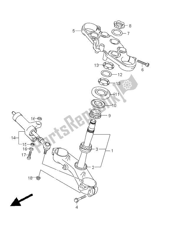 All parts for the Bracket & Steering Damper of the Suzuki GSX 1300R Hayabusa 2011