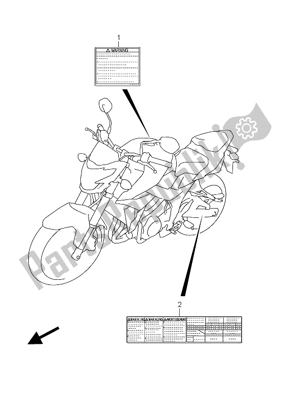 Toutes les pièces pour le étiquette (gsr750ue E21) du Suzuki GSR 750A 2012