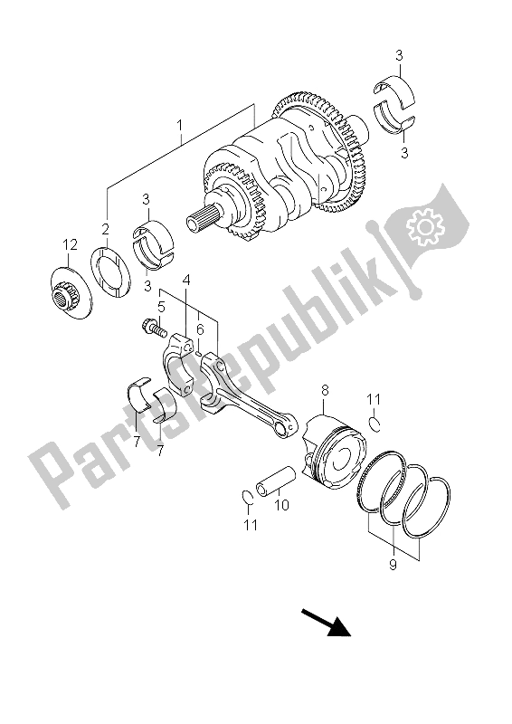 All parts for the Crankshaft of the Suzuki AN 650A Burgman Executive 2012