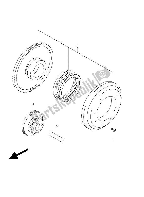 All parts for the Starter Clutch of the Suzuki DL 650A V Strom 2011