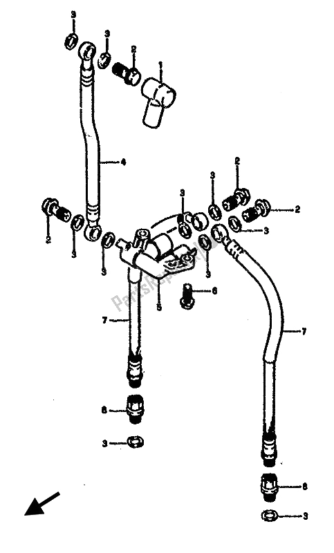 Toutes les pièces pour le Flexible De Frein Avant du Suzuki RG 500 Gamma 1986