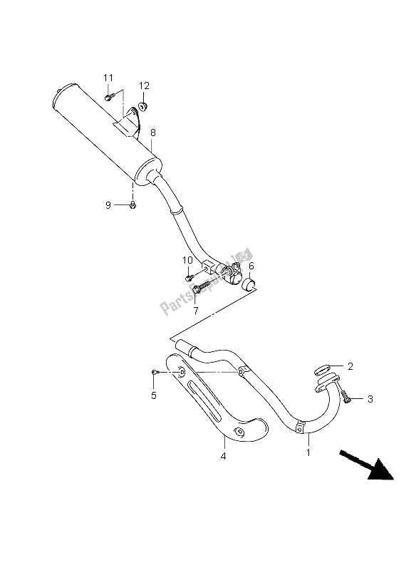 All parts for the Muffler of the Suzuki DR Z 125 SW LW 2009