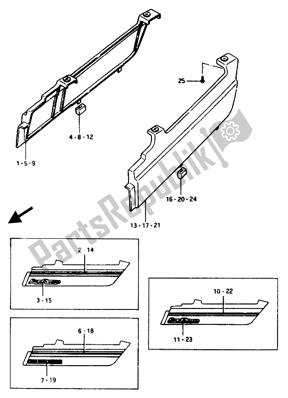 Todas las partes para Moldura De Asiento de Suzuki GSX 1100 Esef 1150 EF 1986