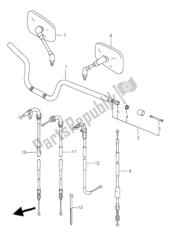 Tutte le parti per il Manubrio del Suzuki GSX 750 2001