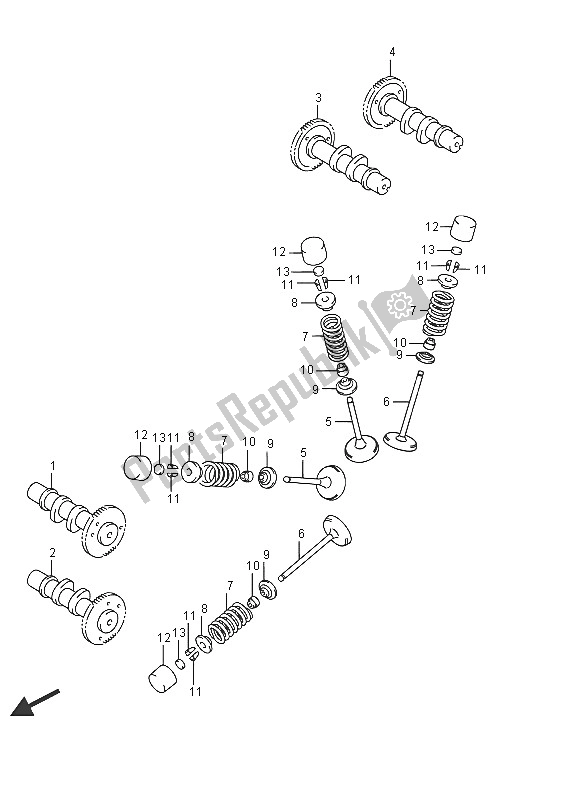 All parts for the Camshaft & Valve of the Suzuki DL 650 AXT V Strom 2016