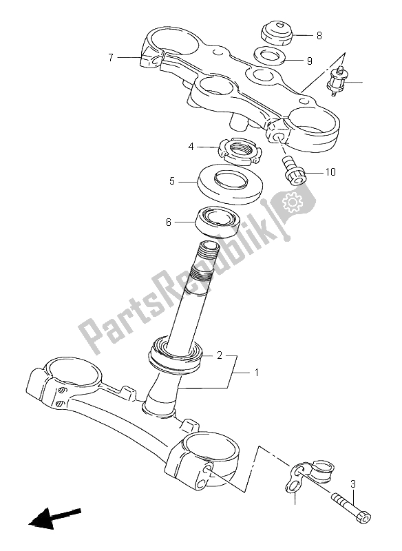 Todas as partes de Haste De Direção do Suzuki GSX R 1100W 1997