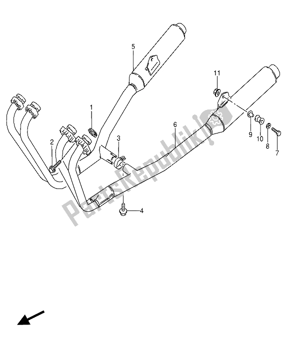 Todas las partes para Silenciador de Suzuki GSX 600 FUU2 1989