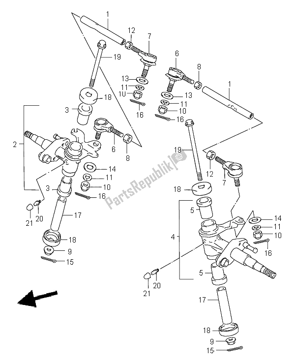 Todas las partes para Brazo Nudillo de Suzuki LT 80 Quadsport 2002