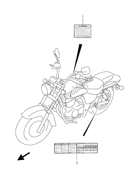 Tutte le parti per il Etichetta del Suzuki GZ 250 Marauder 2006