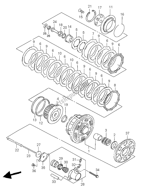 Tutte le parti per il Frizione del Suzuki GSF 1200 NS Bandit 2003