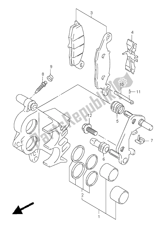 Wszystkie części do Zacisk Przedni Suzuki XF 650 Freewind 2000