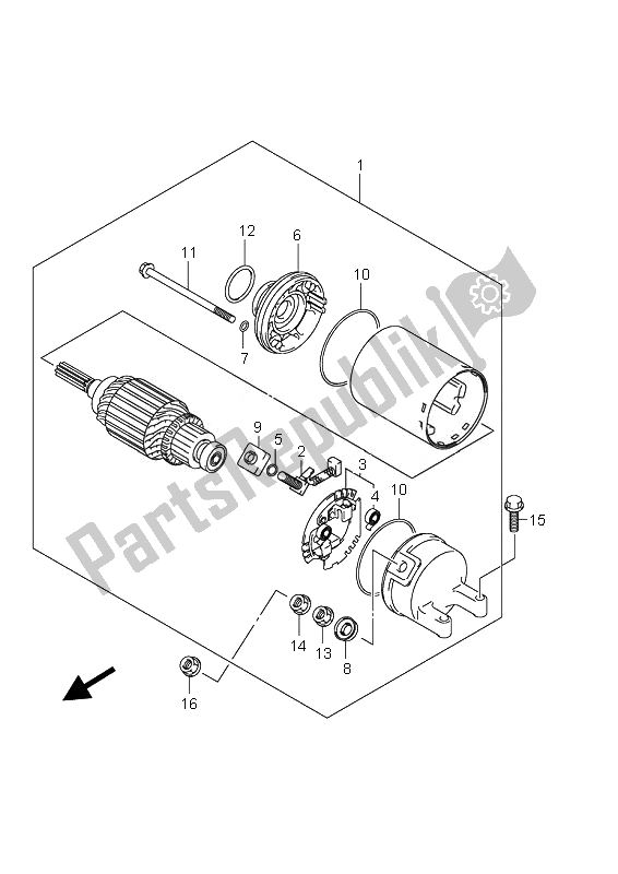 Tutte le parti per il Motore Di Avviamento del Suzuki AN 650A Burgman Executive 2007