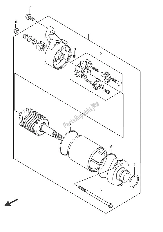 All parts for the Starting Motor of the Suzuki DL 650 AXT V Strom 2016