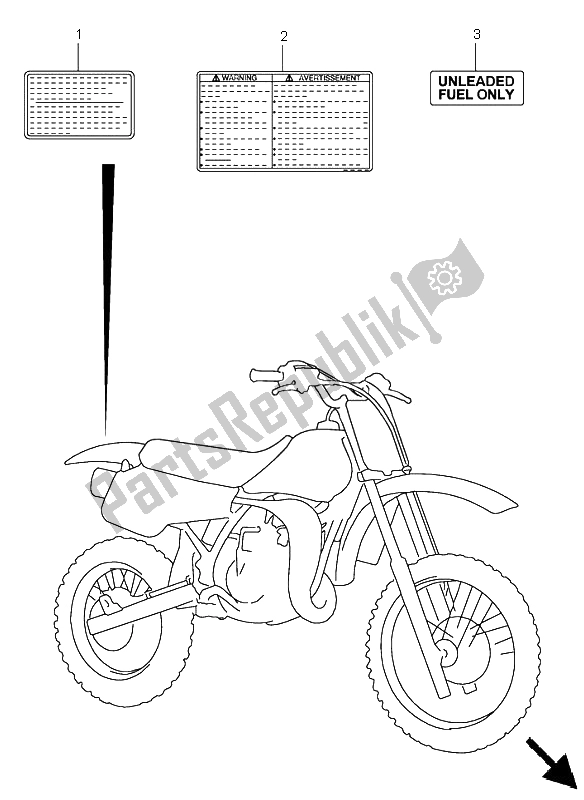 Tutte le parti per il Etichetta del Suzuki RM 85 SW LW 2006