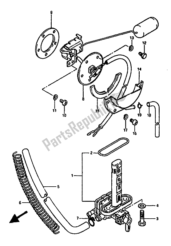 Tutte le parti per il Rubinetto Del Carburante del Suzuki GSX 550 Esfu 1986