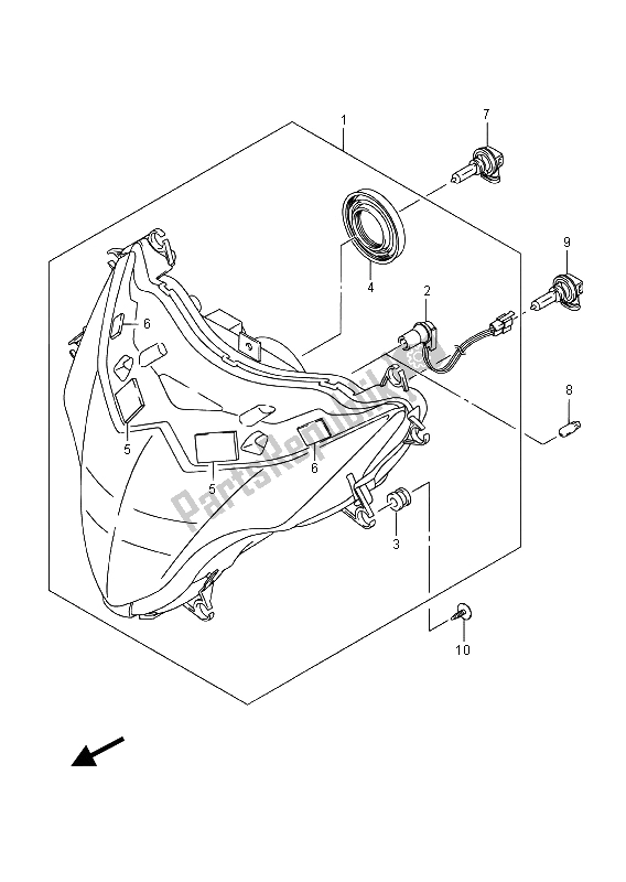 Alle onderdelen voor de Koplamp (gsx-r1000auf) van de Suzuki GSX R 1000A 2015