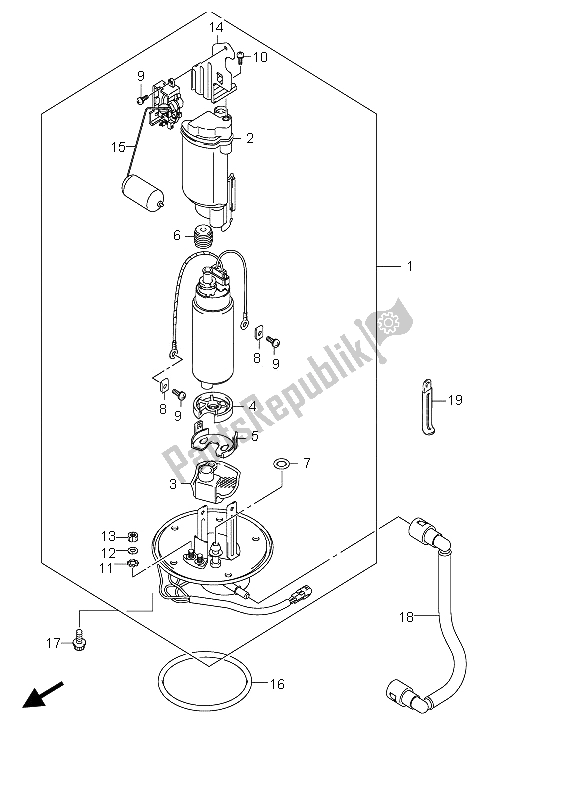 All parts for the Fuel Pump of the Suzuki DL 650 V Strom 2005
