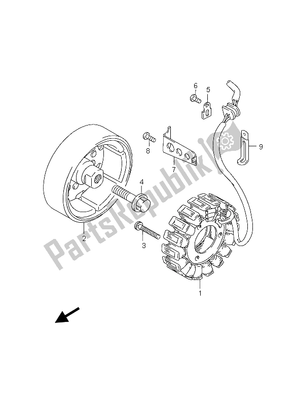 All parts for the Generator of the Suzuki GS 500 EF 2006