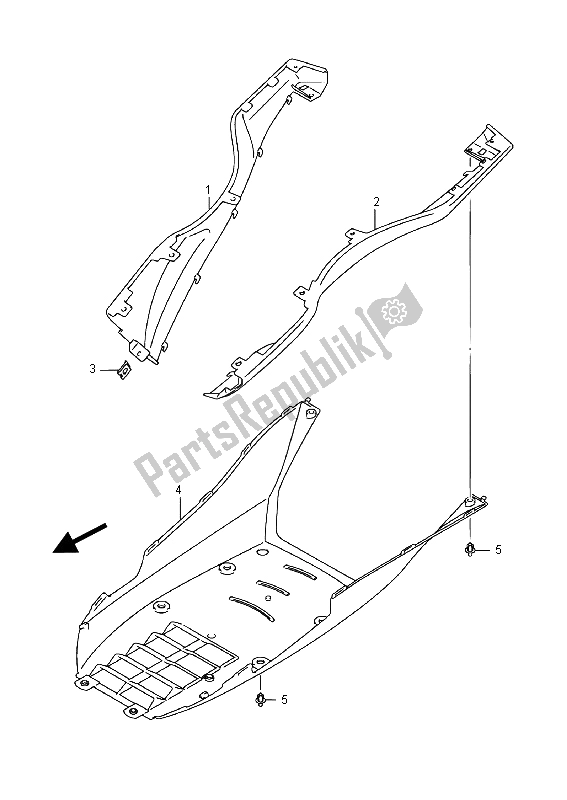 Todas las partes para Escudo Lateral De La Pierna de Suzuki UH 125A Burgman 2015