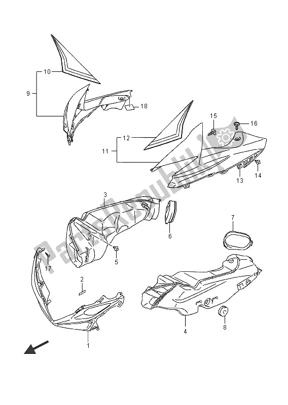 All parts for the Air Intake Pipe (ajp) of the Suzuki GSX R 600 2016