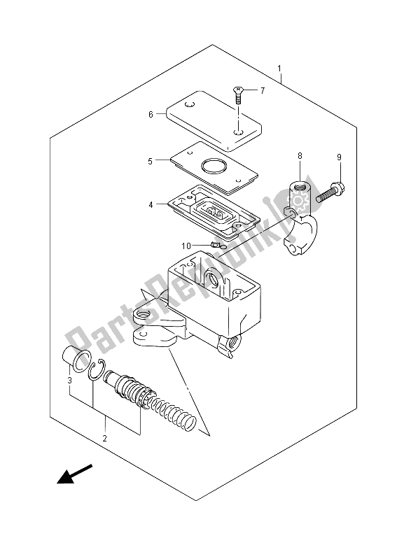 All parts for the Front Master Cylinder (gsf650a) of the Suzuki GSF 650 Sasa Bandit 2012